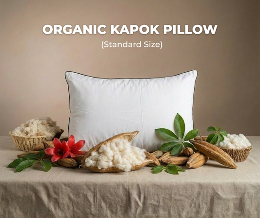 Natural Kapok Cotton Pillow (Semal) | White | Standard Size